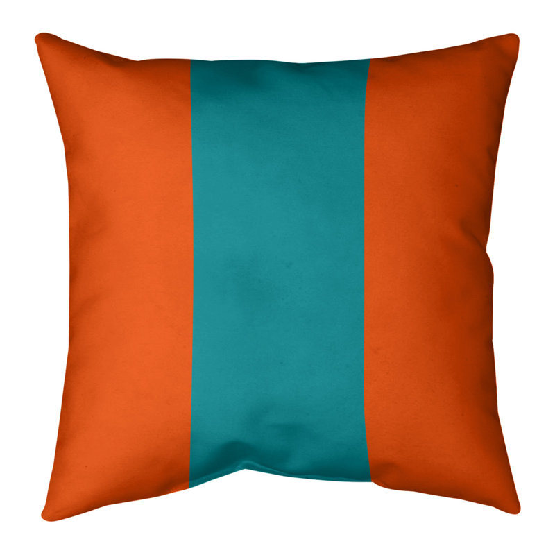 Coussin décoratif d'intérieur/d'extérieur, 16 po x 1 po, Orange / aqua