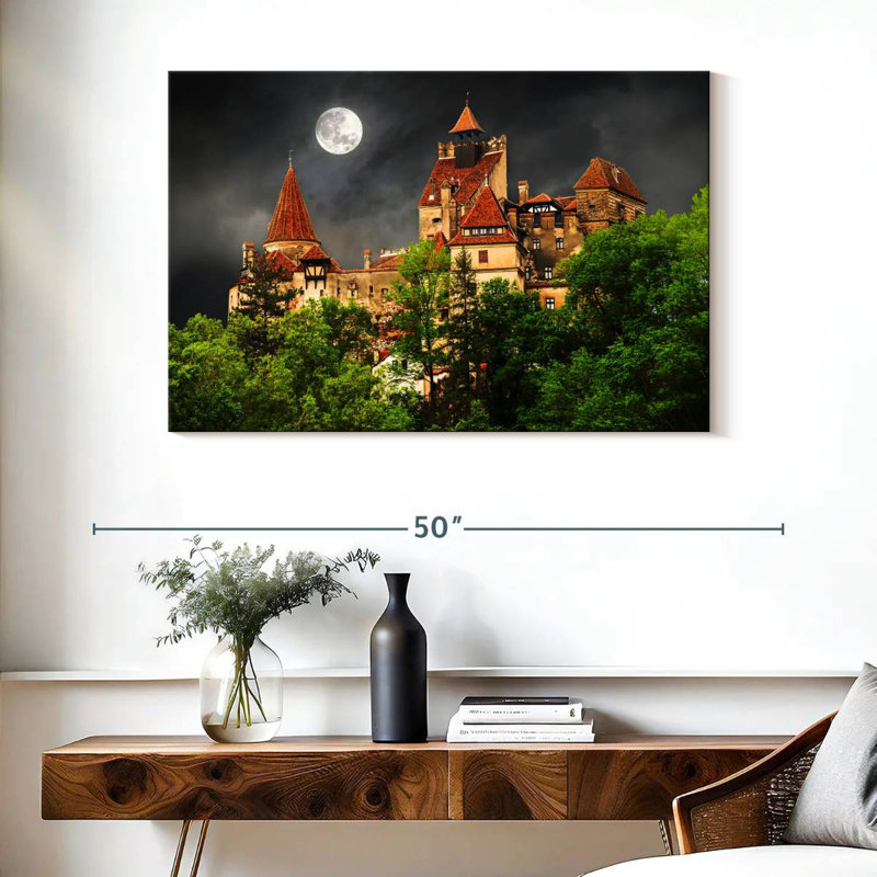 Lilie au clair de lune, château de Dracula, H 26 po x l 39 po