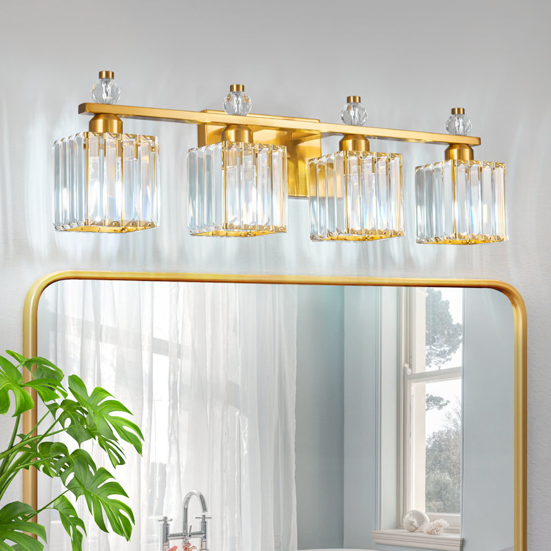Luminaire de salle de bain Kyneisha, Doré, Quatre lumières
