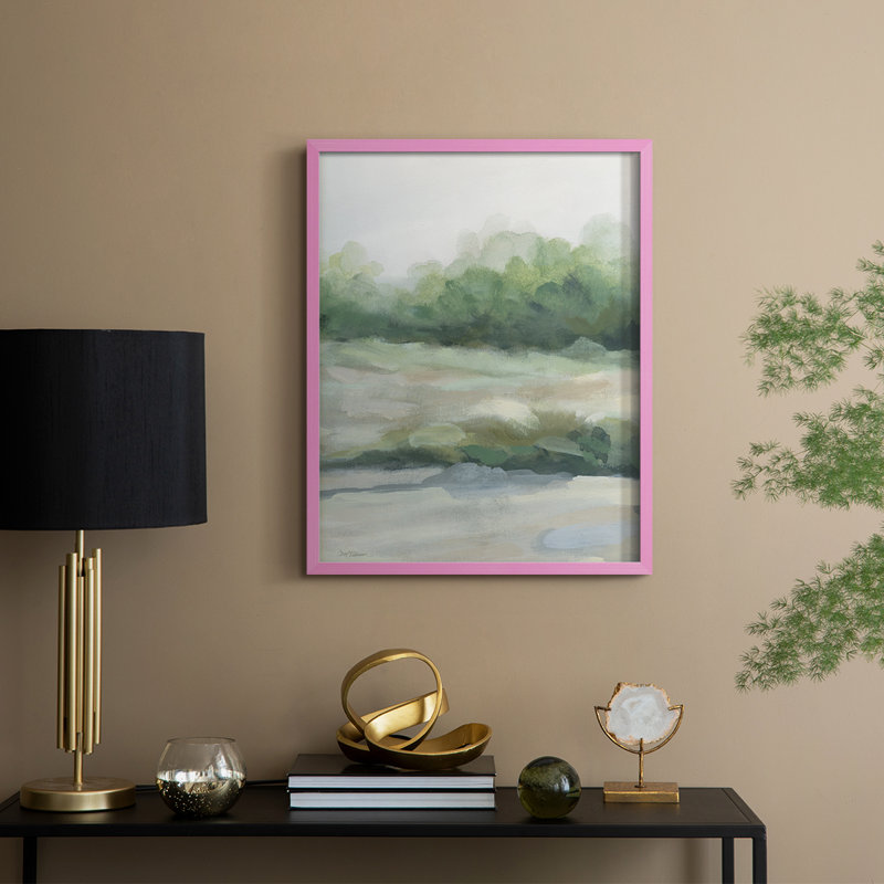 «Faded Morning I», reproduction encadrée - bois massif, Rose, H 11 po x l 9 po