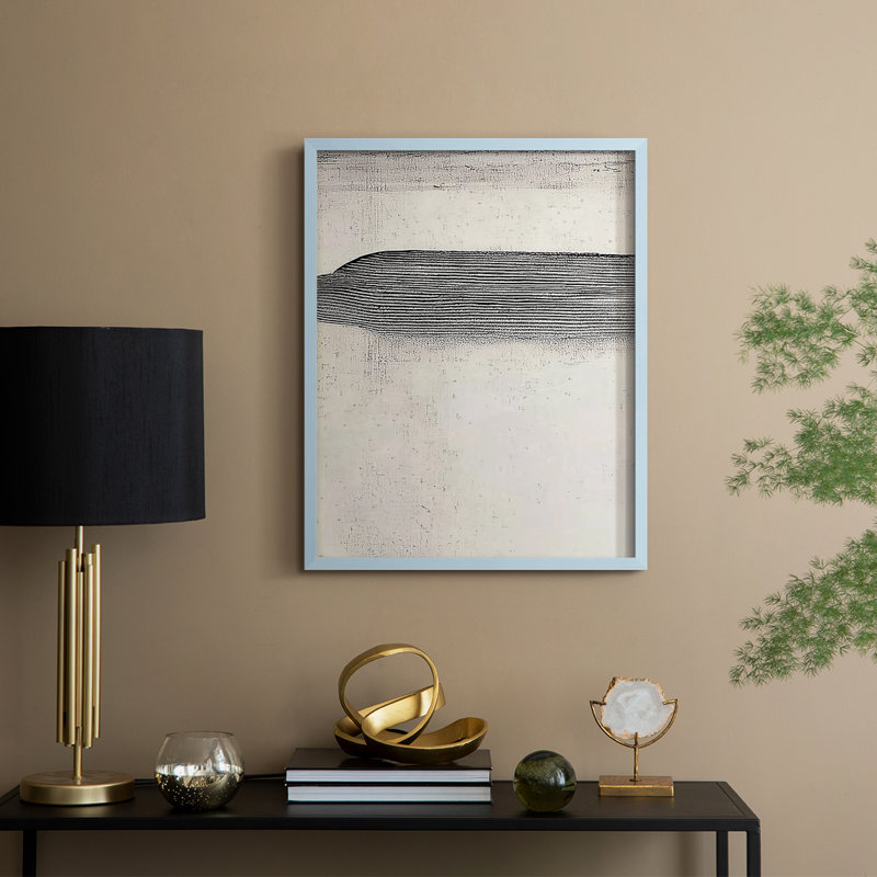 Reproduction encadrée abstraite CLXIV - prête à être suspendue - fabriquée aux États-Unis, H 14 po x l 11 po, Bleu