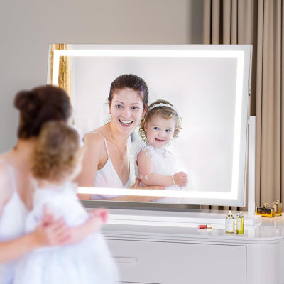 Miroir de salle de bain à DEL et miroir de salle de bain à intensité variable avec garantie de 1 an