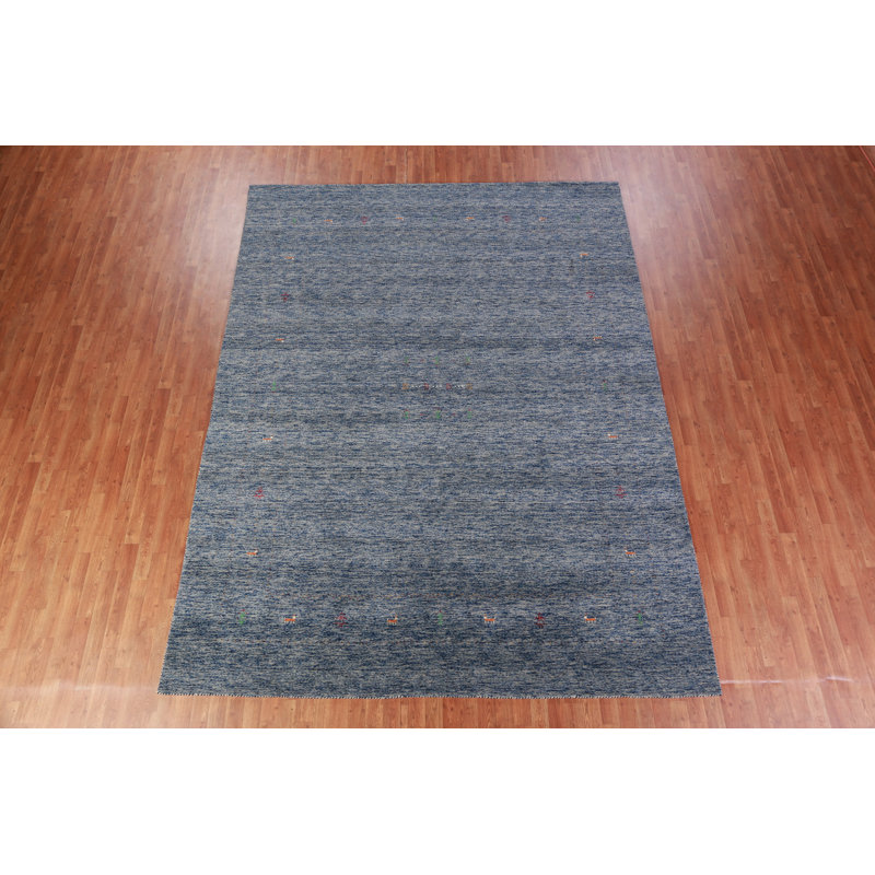 Tapis bleu fait à la main Gabbeh 9 x 12