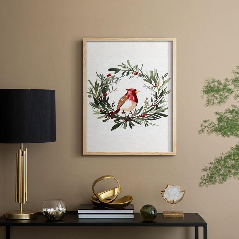 «Christmas Holiday Art CMLIX», reproduction encadrée - bois massif, H 30 po x l 24 po, Naturel