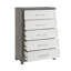 Commode cinq tiroirs ivoire et gris pour chambre à coucher 1 pièce