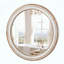 Miroir mural rond, maison de campagne en bois avec bordure blanchie-701767704
