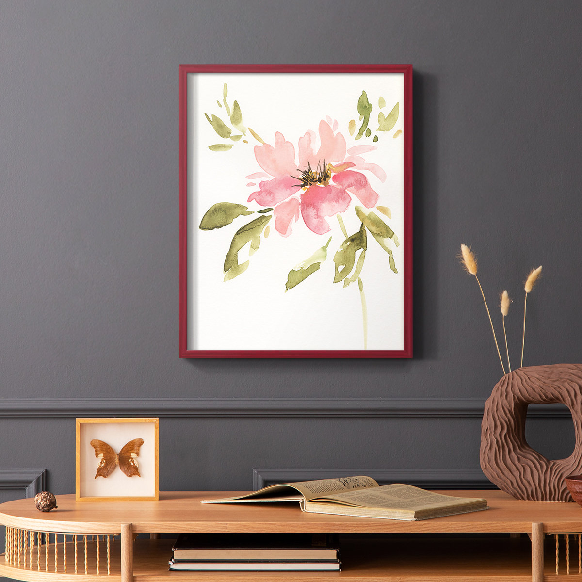 Winston Porter One Pink Bloom II Framed Print - Solid Wood | Wayfair