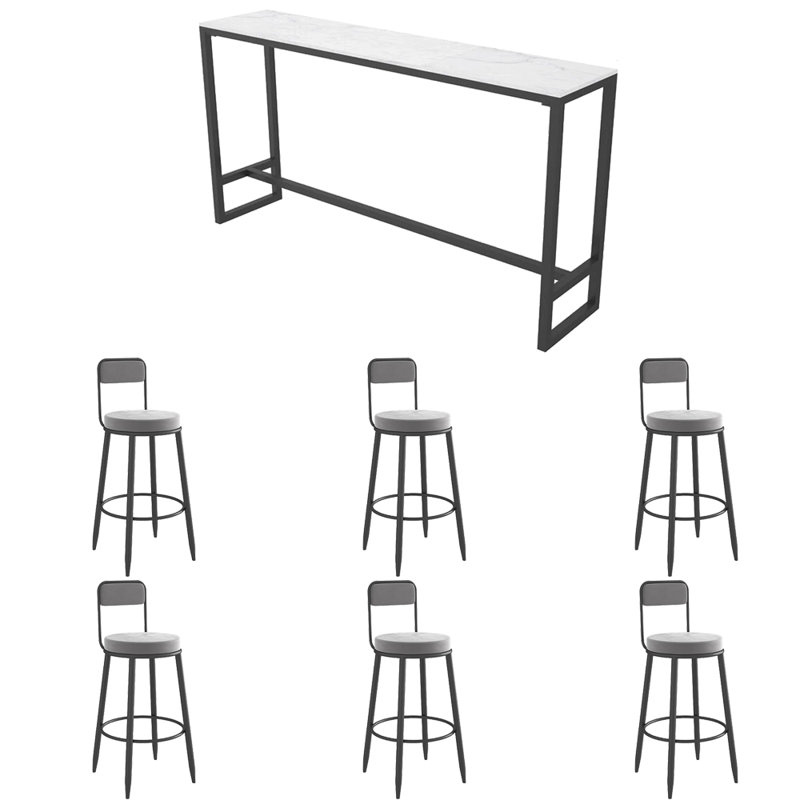 Nouveau modèle de table de bar et de chaises simples et élégantes, Blanc/Noir, Blanc, Noir