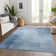 Machine Washable Indoor/Outdoor Christain ACN1244 Blue Rug