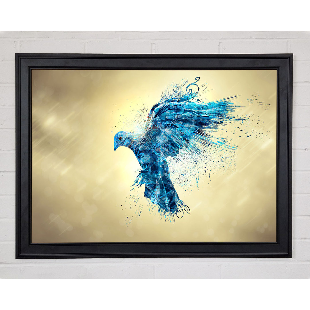 Gerahmtes Wandbild Bird Flight in Blau