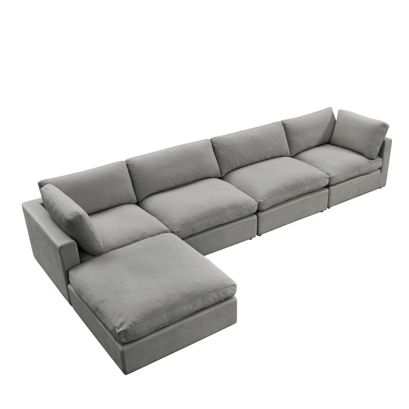 Méridienne modulaire en lin Shabby Elegance Judith