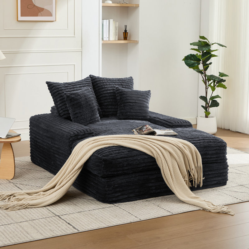 Upholstered Chaise Lounge, Grey