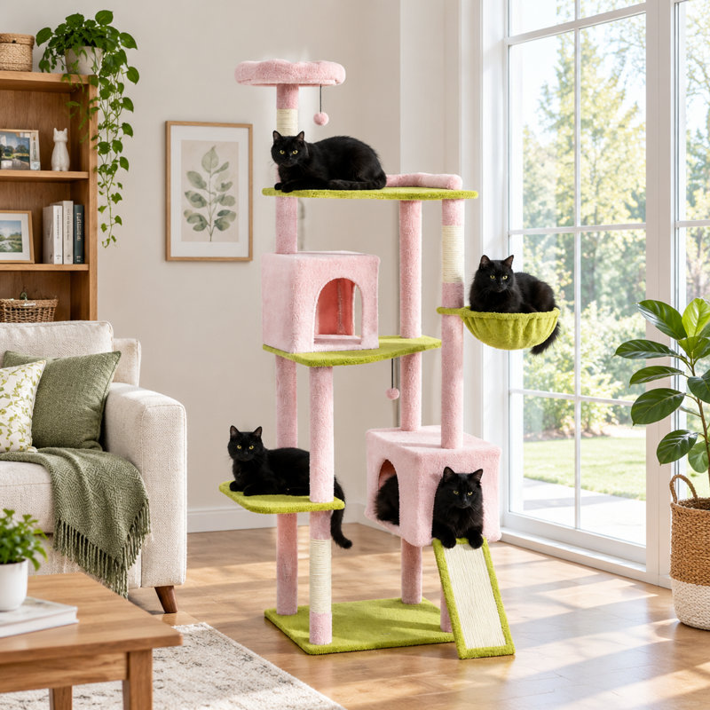 73.6 " H Cat Toys and Cat Hammock