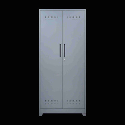 Metal Lockers, Cleaning Tool Cabinet With Locking Doors, Adjustable Shelves