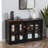 Kitchen Sideboard Stackable Storage Cabinet with Sliding Glass Door-602594631