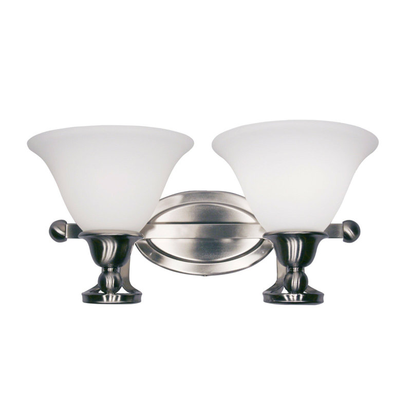 Éclairage pour salle de bain à intensité variable 2 lumières Hardie, Opale, Nickel