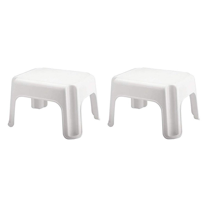 Rubbermaid Durable Plastic Step Stool w/ 300-LB Weight Capacity, White