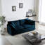 Et chaise en chenille bleue, fabrication en bois massif, sièges confortables pour 2 pièces de qualité, mobilier de chambre élégant