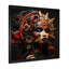 Masque africain doré et rouge - Art mural africain-642667383-642667374