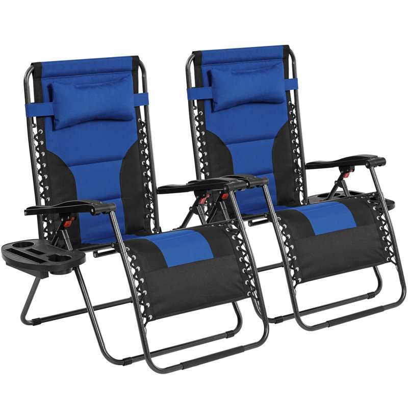 Color Folding Beach Chair, Navy Blue/Black