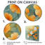 Orange vert, branches délicates de souci - art mural souci-945562659-945562682