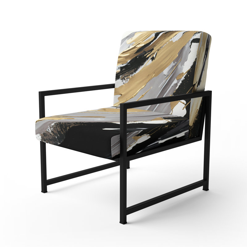 Fauteuil tapissier contemporain exquis Darling Gold, Noir, noir, noir, noir