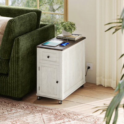 Table de bout avec station de chargement et ports USB cachés