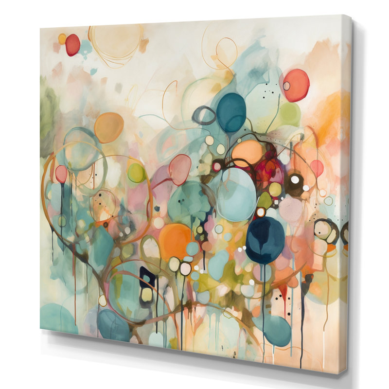 «Pink Blue Minimalims Fludity I», art mural abstrait sur toile, H 24 po x l 24 po x P 1 po, Toile tendue