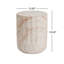 Table d'appoint extérieure / intérieure en béton léger, table d'appoint en finition travertin cylindrique