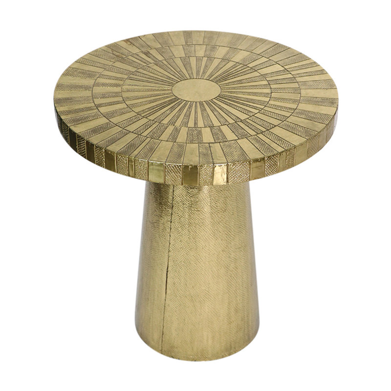 Solid Wood End Table, Gold