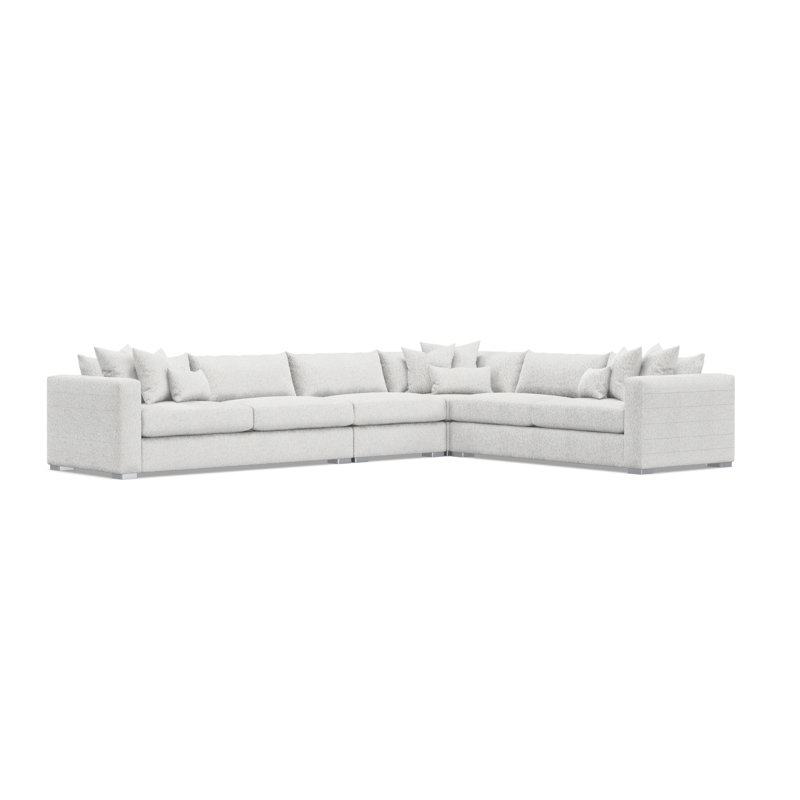 Sectional, Cream Polyester, 32.5" H x 157" W x 120.5" D