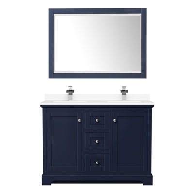 Avery 48'' Double Bathroom Vanity with Marble Top