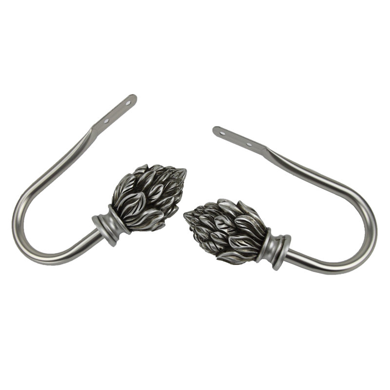 Retenue de rideaux Leatherhead, Nickel satiné