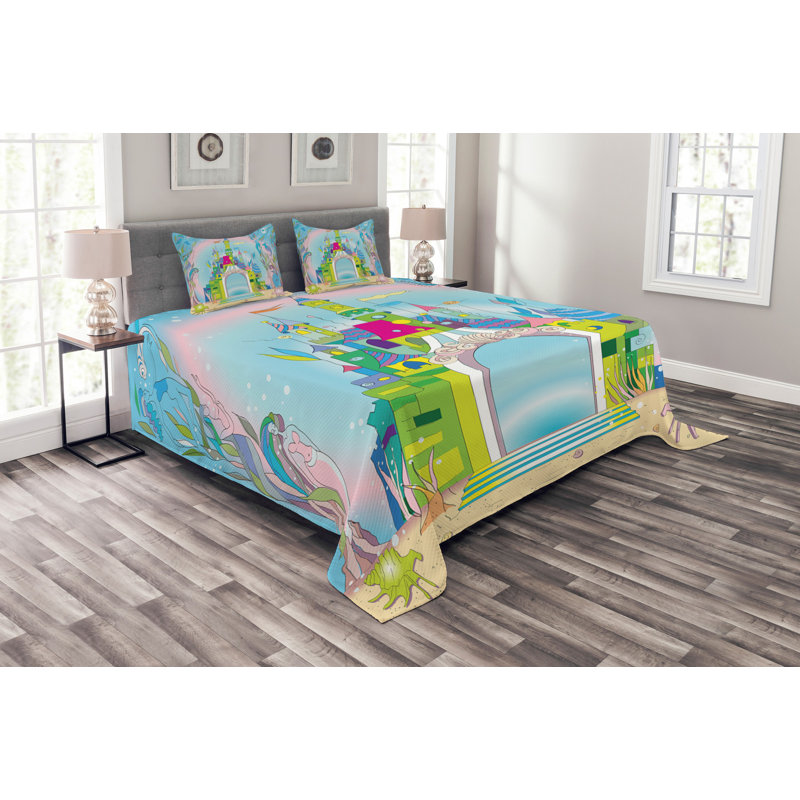 Double brushed high density soft spun polyester Microfiber Bedspread Set, 220 x 264 cm
