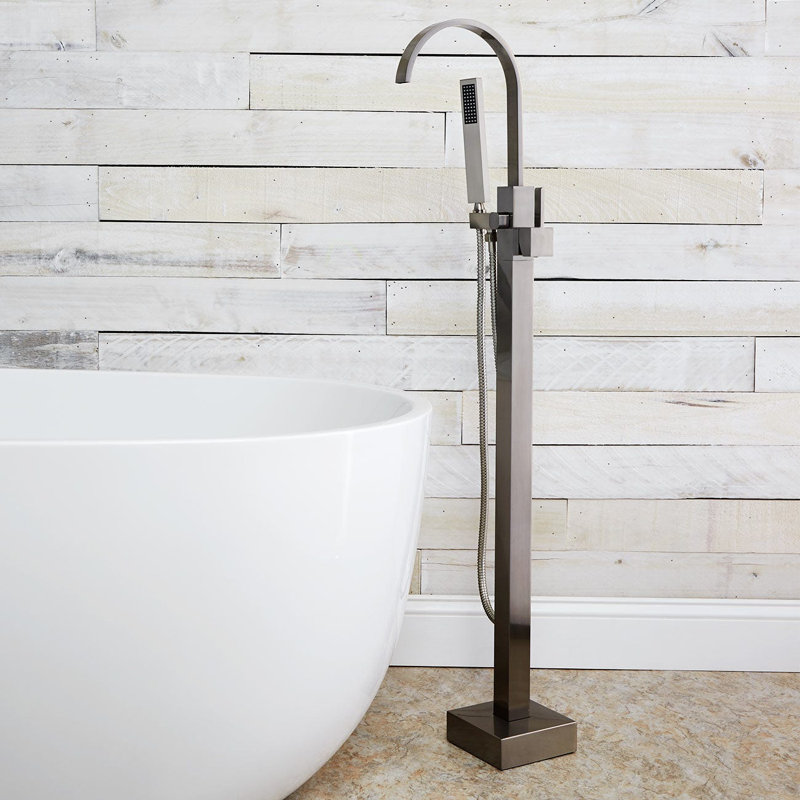 1 Handle Floor Clawfoot Tub Faucet, Brushed Nickel