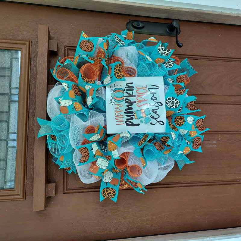 Couronne en maille 22 po Happy Pumpkin