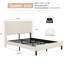 Structure de lit en métal Noise avec charge dans la tête de lit, couleur beige, support, installation rapide, pas de sommier tapissier requis-2137311449