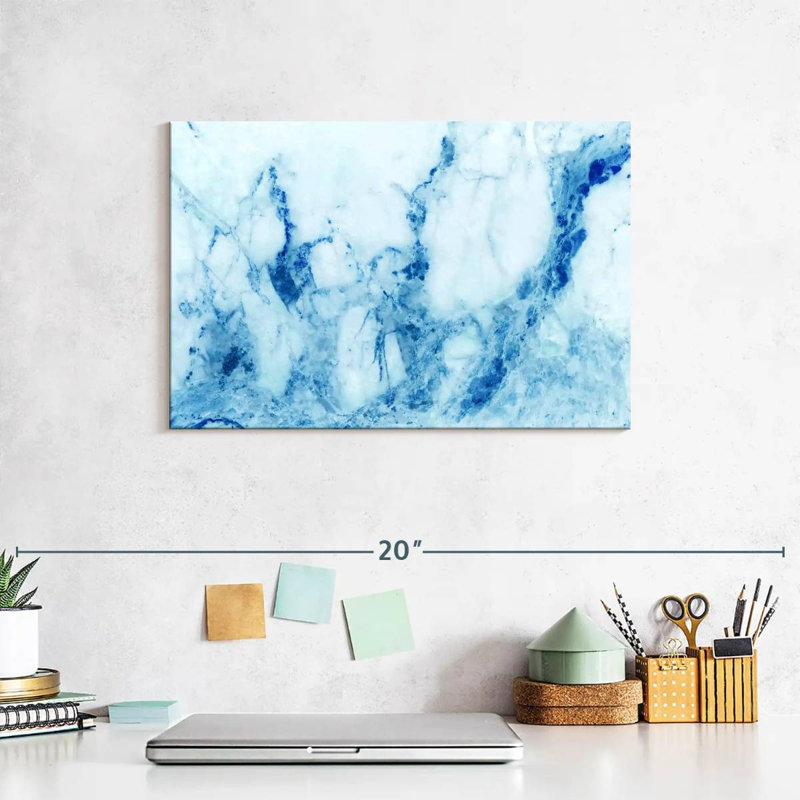 Marbre Alvord bleu abstrait, H 8 po x l 12 po