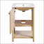 Meuble-lavabo de 20 po de style français avec lavabo en céramique, ensemble simple autoportant avec porte à fermeture douce et grand rangement