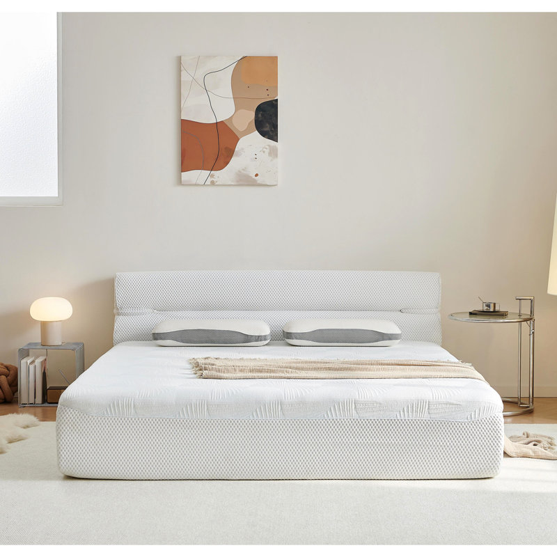 Matelas tout-en-un de 15 pouces avec tissu en rayonne de coton doux, dessous antidérapant et peu encombrant pour un petit appartement