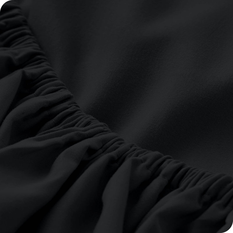 Drap-housse à poches profondes en microfibre ultra-douce, Drap-housse grand, Noir