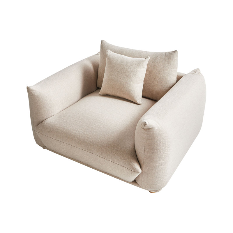 LUVOS Upholstered Armchair, Beige