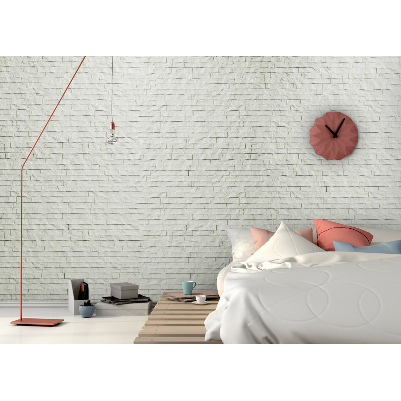 Ledge Stone 24" Vinyl Wall Paneling in White
