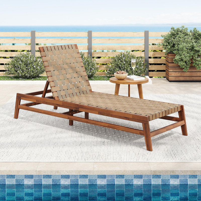 Outdoor Rope Chaise Lounge, Light Brown/Mocha