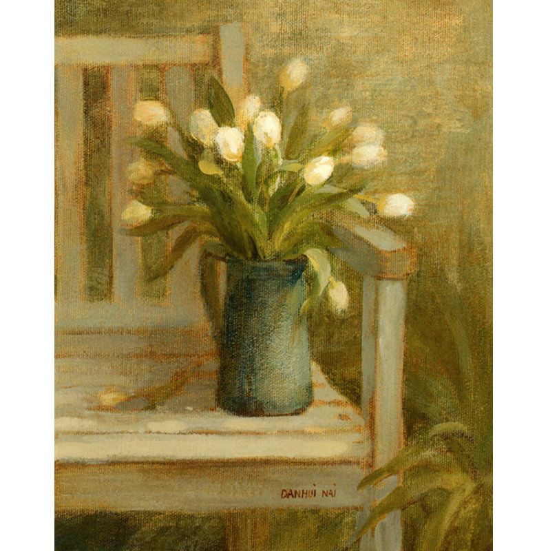 Tulip Bouquet On Bench, 35" H x 28" W