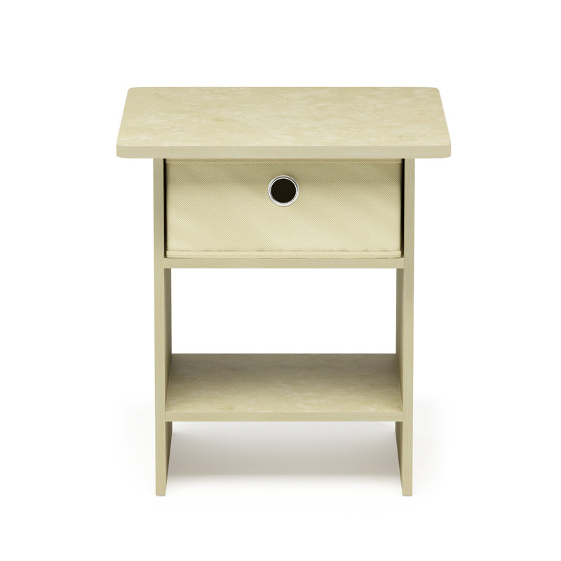 Brigette End Table with Storage, Cream Marble/Ivory