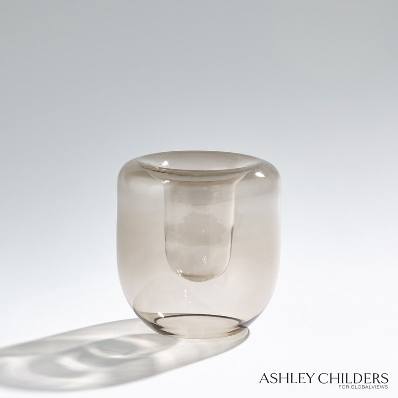Double Take Vase-Light Topaz-Short, 5.75" H x 5.75" W x 5.75" D
