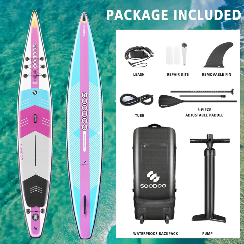 Inflatable Stand Up Racing Paddling Board (14'x27"x6")