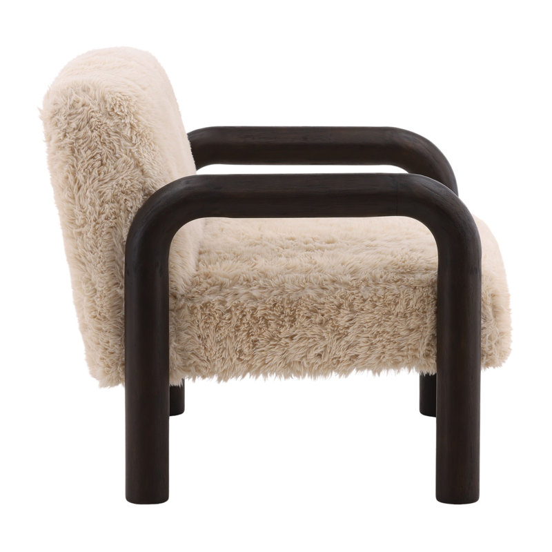 Johnson Faux Fur Occasional Chair, Sand, Sand