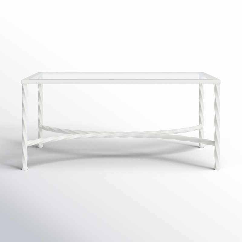 Vera Glass Cocktail Table, White